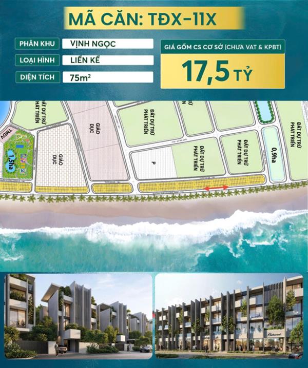 Nhà phố 75m2 ở Vịnh Ngọc, Vinhomes Cần Giờ giá dưới 20 tỷ không?