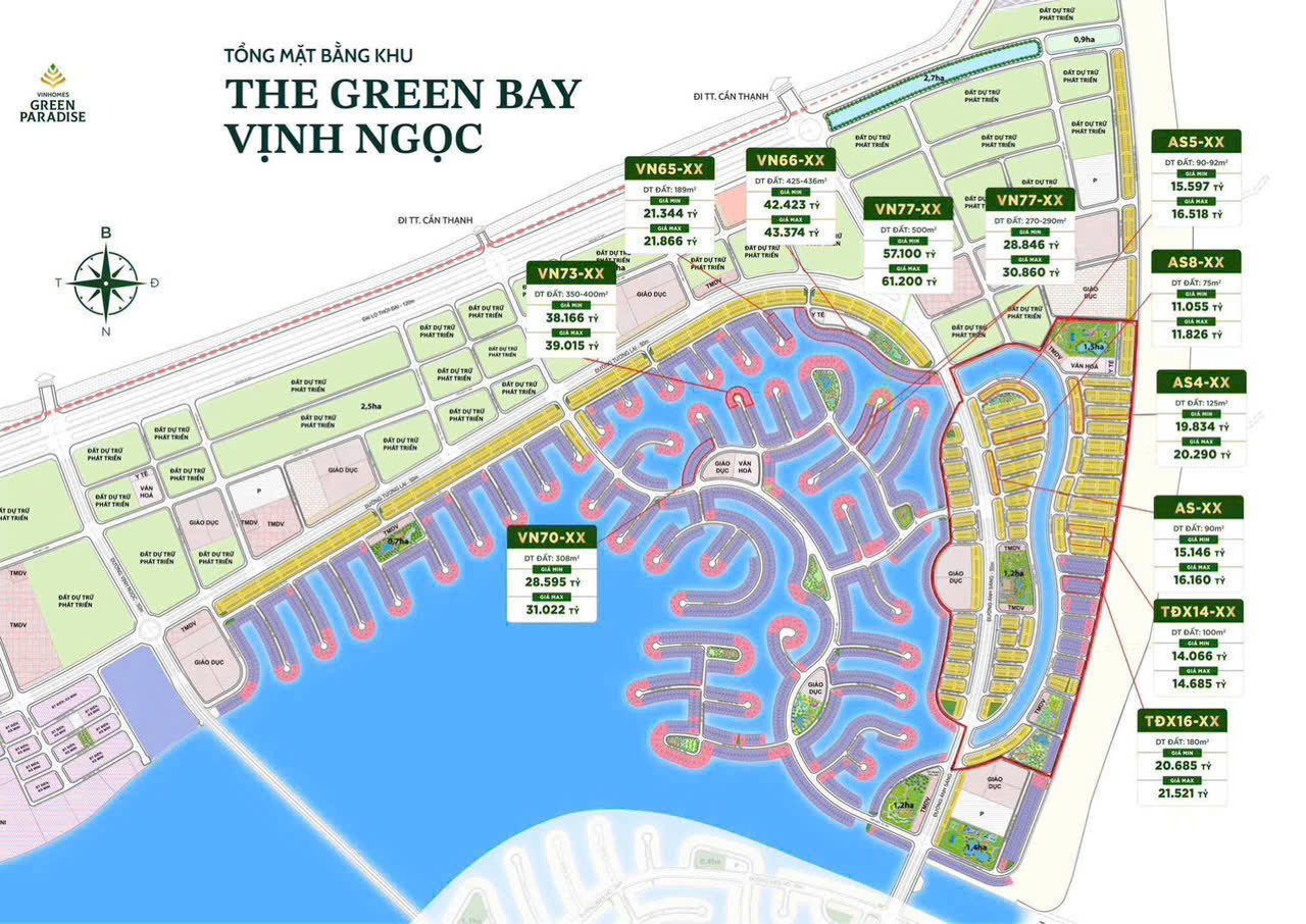 Bảng giá phân khu Vịnh Ngọc