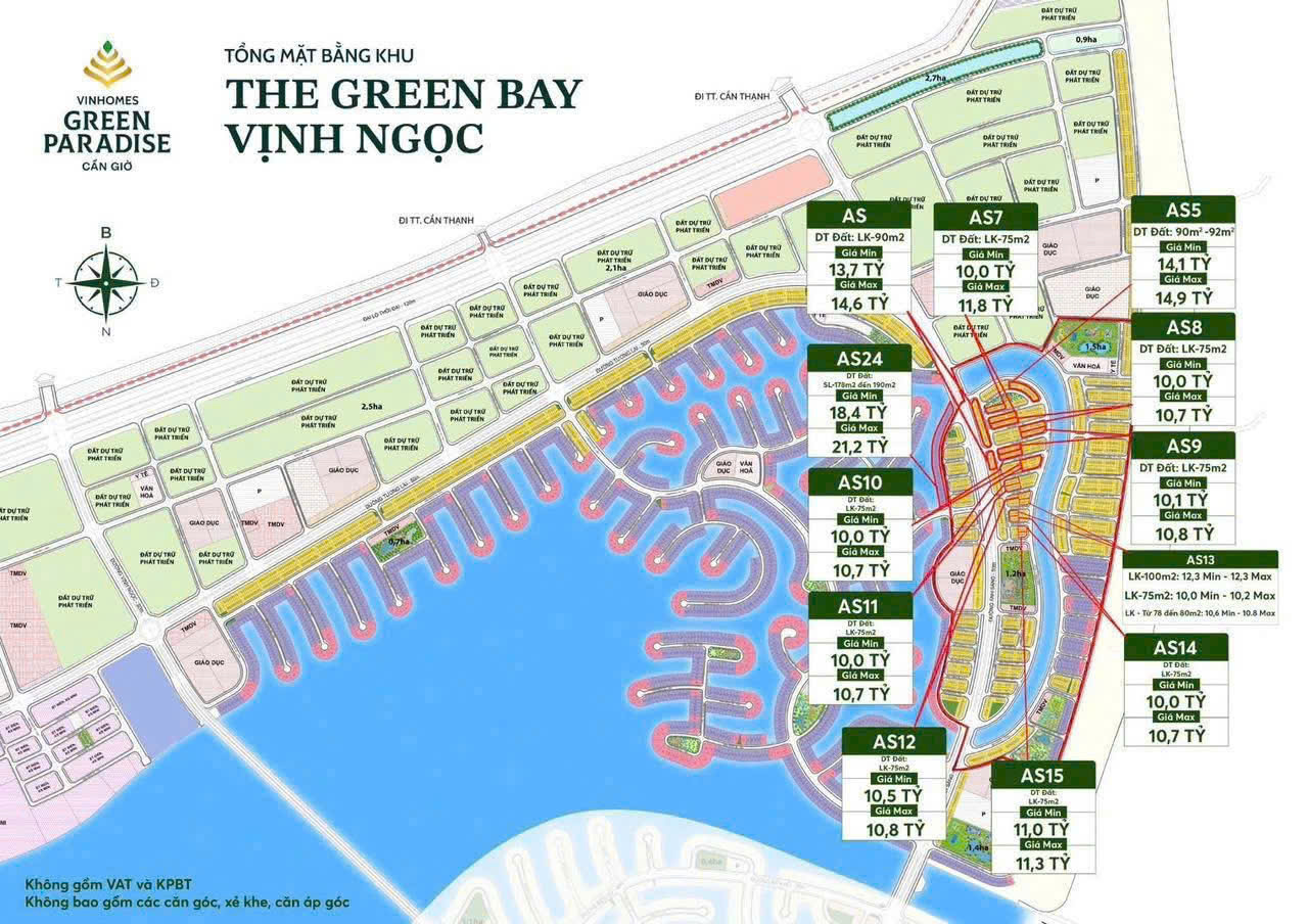 Bảng giá phân khu Vịnh Ngọc